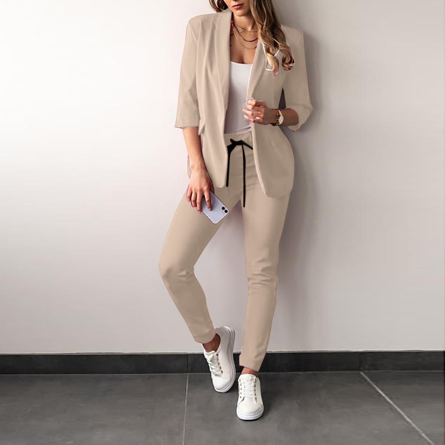 Women's Casual Blazer & Pants Two-Piece Suit Set