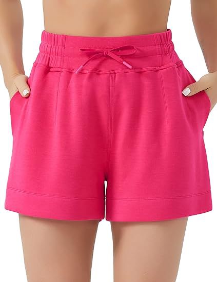 Women's High-Waisted Drawstring Sweat Shorts – Casual Lounge Shorts