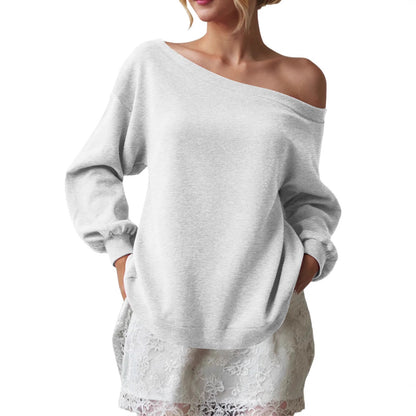 Women's Off Shoulder Sweatshirt Oversized Long Sleeve Top