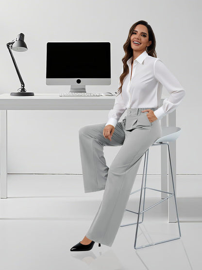 Women's High Waisted Wide Leg Work Pants Business Casual