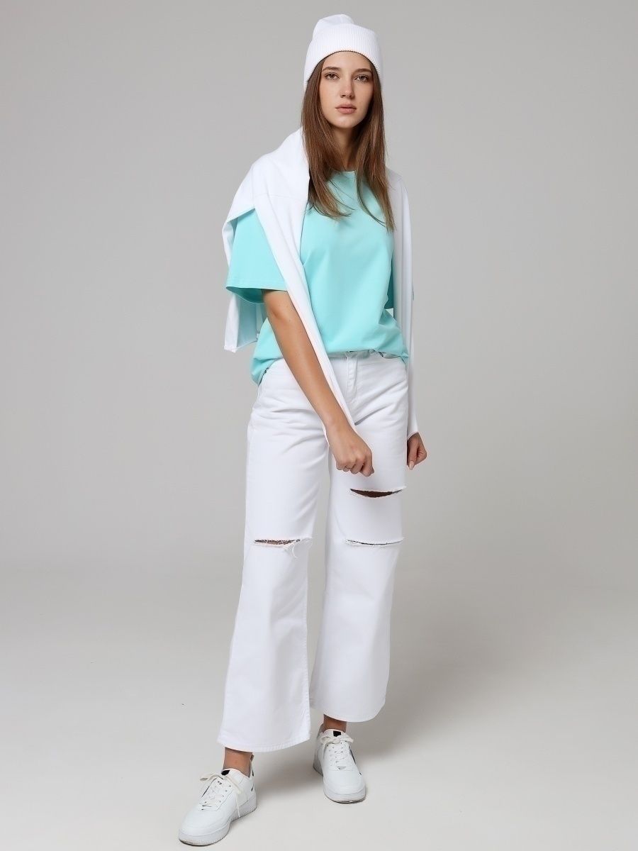 Solid Cotton T Shirt Loose Fit Crewneck Casual Top