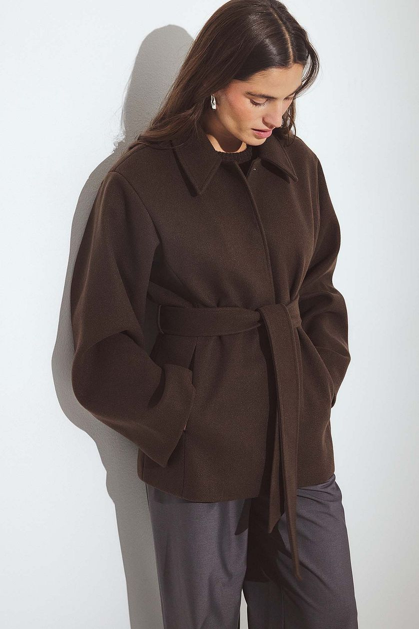 Women's Oversized Belted Lapel Coat Winter