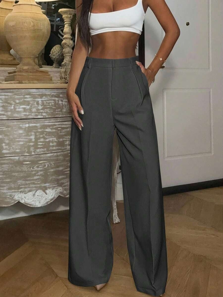 High Waisted Wide Leg Dress Pants Casual Work Trousers