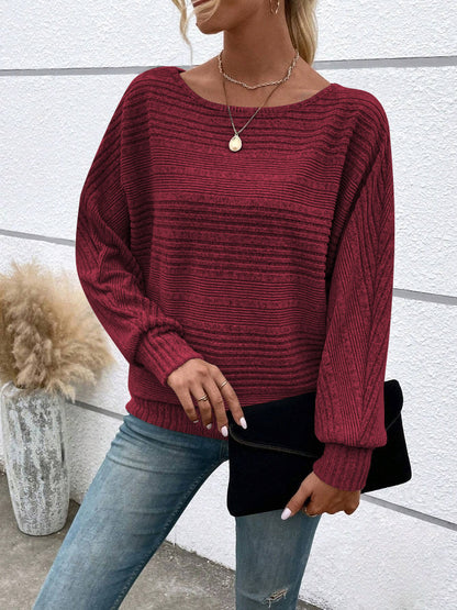 Women's Oversized Crewneck Long Sleeve Pullover Top