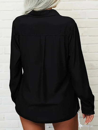 Women's Oversized Button Down Shirt Long Sleeve Collared