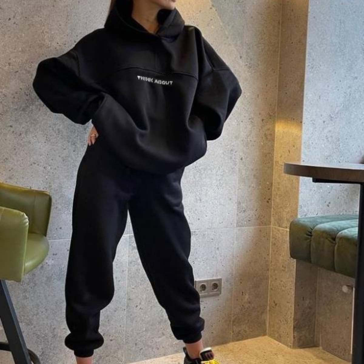 Women Graphic Hoodie Joggers Set Streetwear Lounge