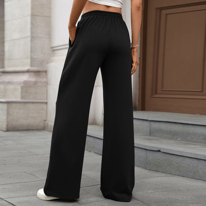 Women's Elastic Waist Wide Leg Pants Casual Loose Fit