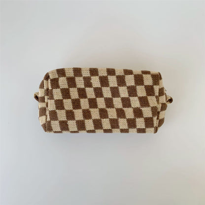Wool Checkerboard Large Capacity Portable Storage Bag