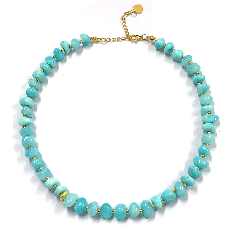 Boho Handmade Natural Stone Beaded Shell Necklace