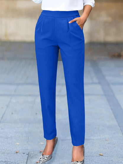 Women's Slim Fit Ankle Length Dress Pants with Pockets