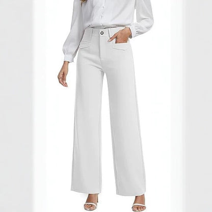 Women's High Waist Wide Leg Dress Pants Stretch Pockets