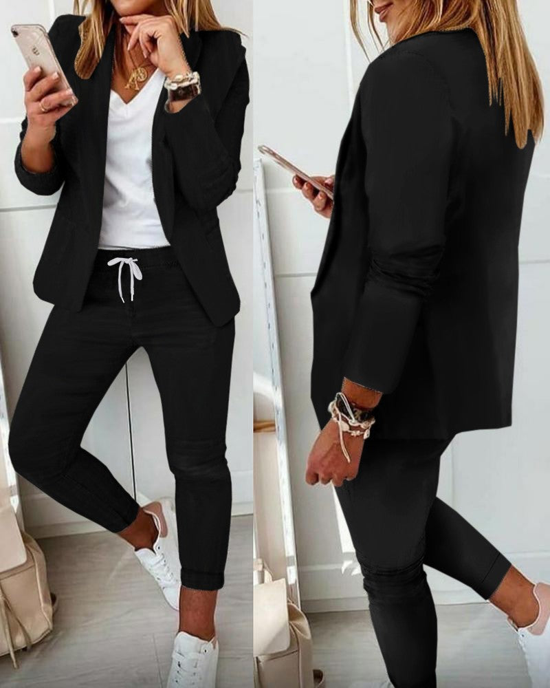 Women's Blazer Pants Set Casual Two Piece Suit Outfit