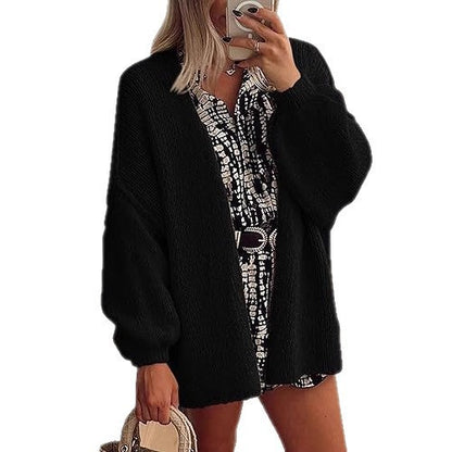 Women's Oversized Chunky Knit Open Front Cardigan Sweater