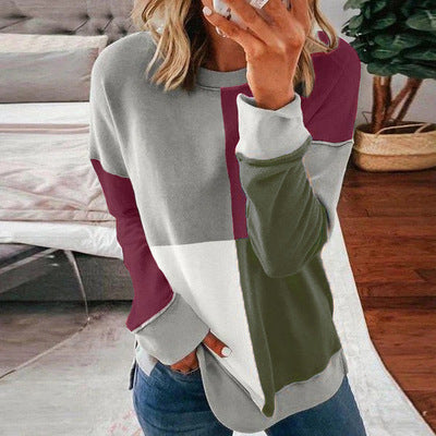 Women's Casual Graphic Long Sleeve Loose Crew Neck Top