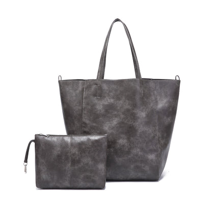 Vintage Large Soft PU Leather Tote Bag for Women