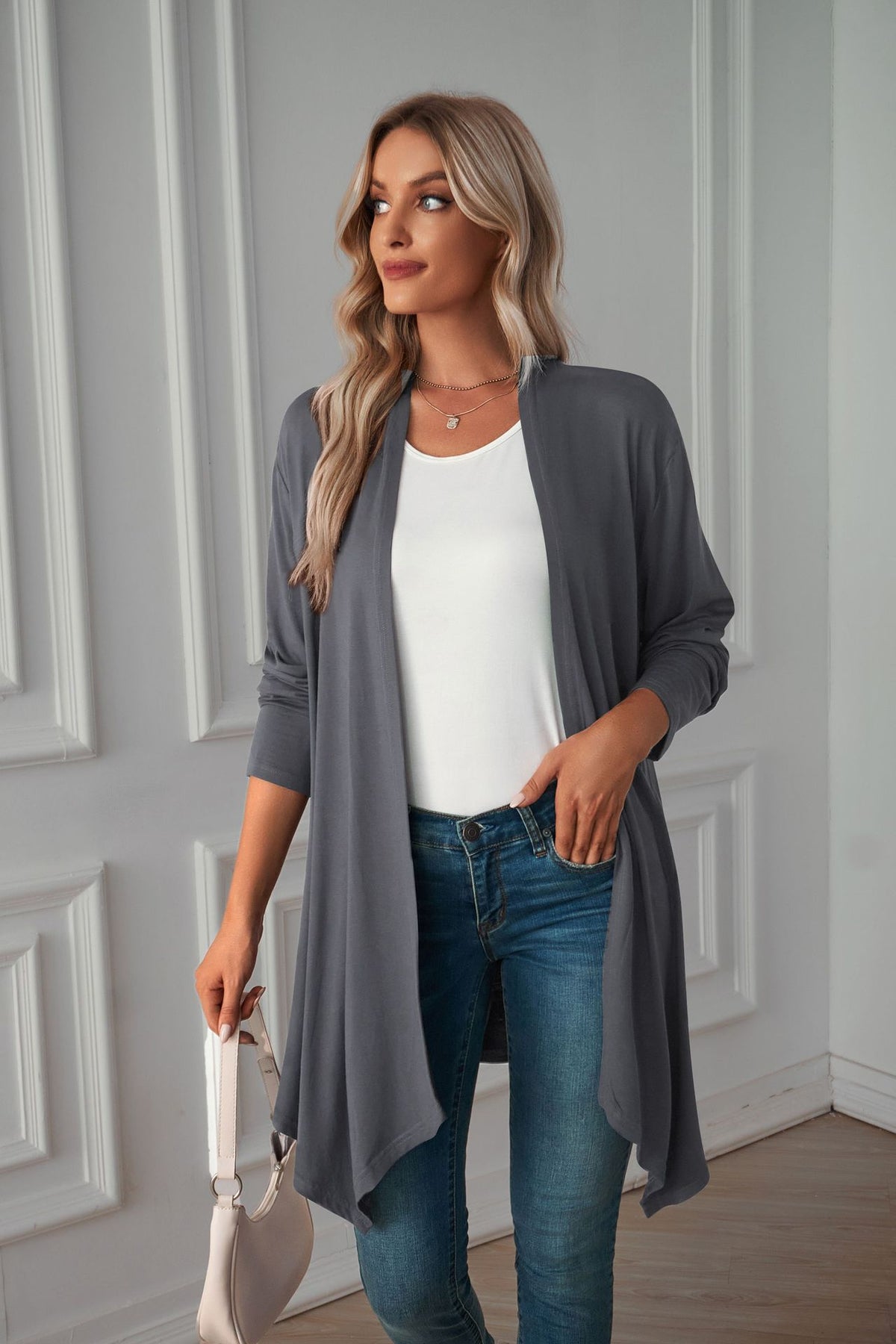 Women's Open Front Long Cardigan Lightweight Duster
