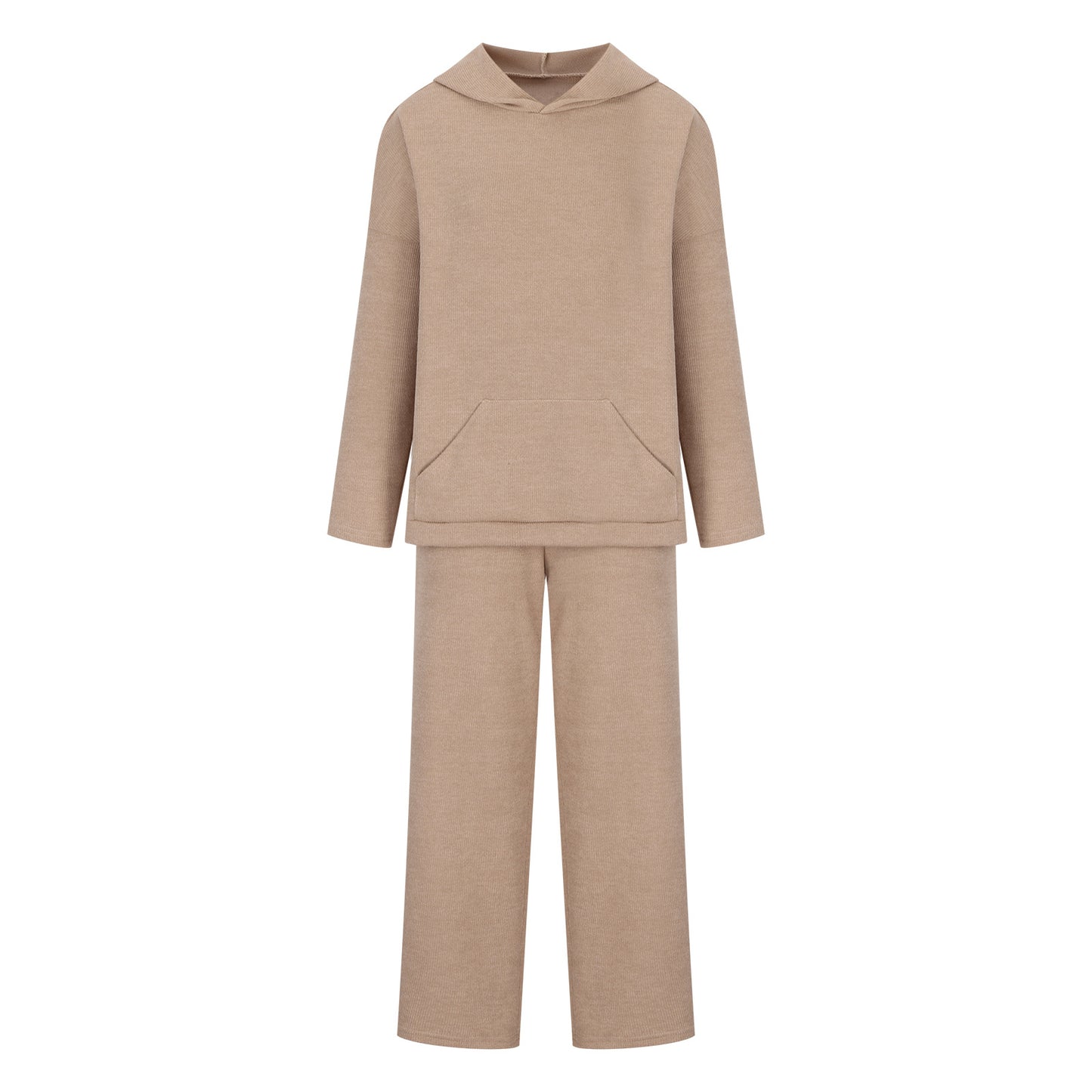 Women's Ribbed Hoodie Lounge Pants Two Piece Set