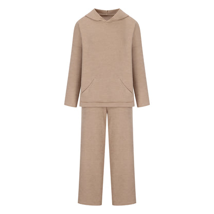 Women's Ribbed Hoodie Lounge Pants Two Piece Set