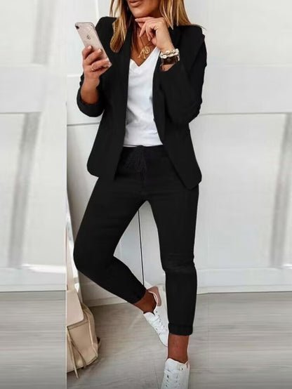 Women's Casual Blazer & Pants Two-Piece Suit Set