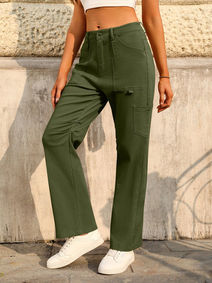 Women's High Waist Loose Cargo Pants with Pockets Streetwear
