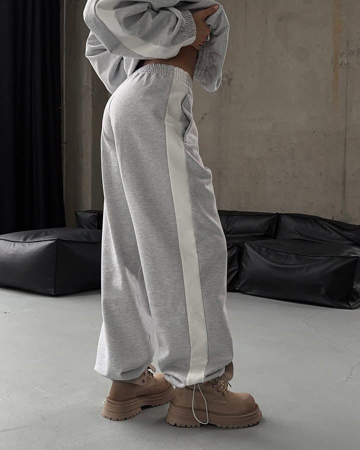 Women's Colorblock Zip Hoodie Jogger Pants Matching Set