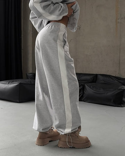 Women's Colorblock Zip Hoodie Jogger Pants Matching Set