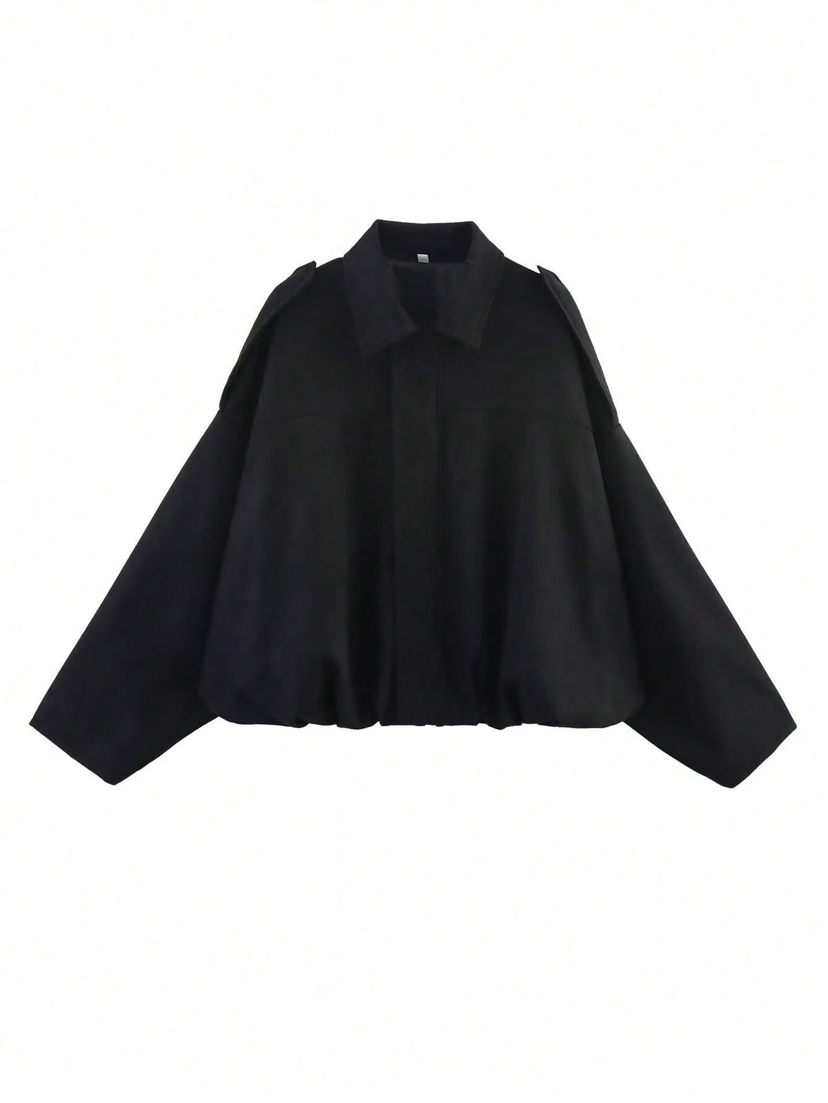 Womens Oversized Faux Suede Collared Zip Jacket