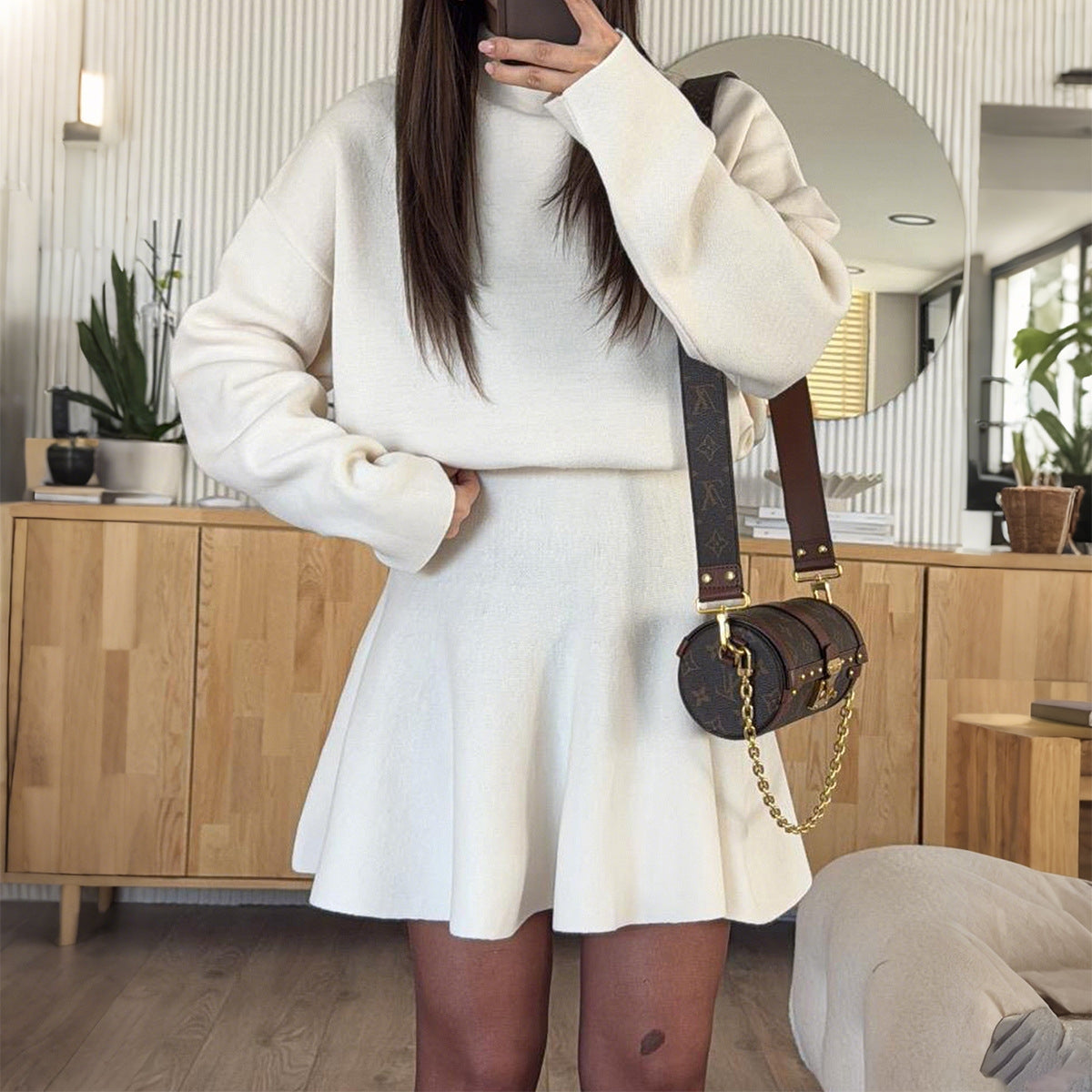 Women's Sweater Skirt Set Casual Knit Two Piece