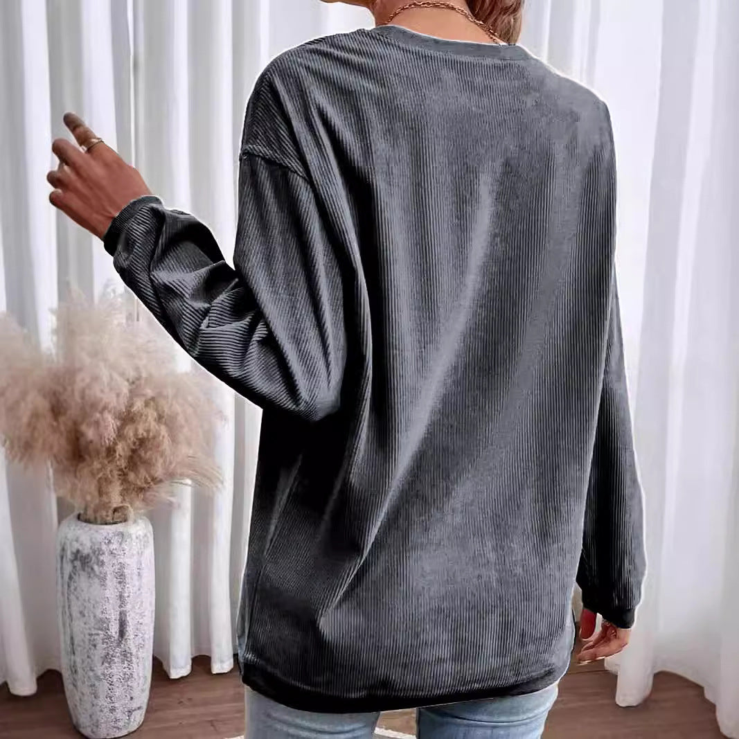 Women's Oversized Washed Crewneck Sweatshirt Pullover