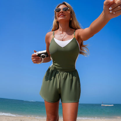 One Piece Swim Dress Women Tummy Control Athletic