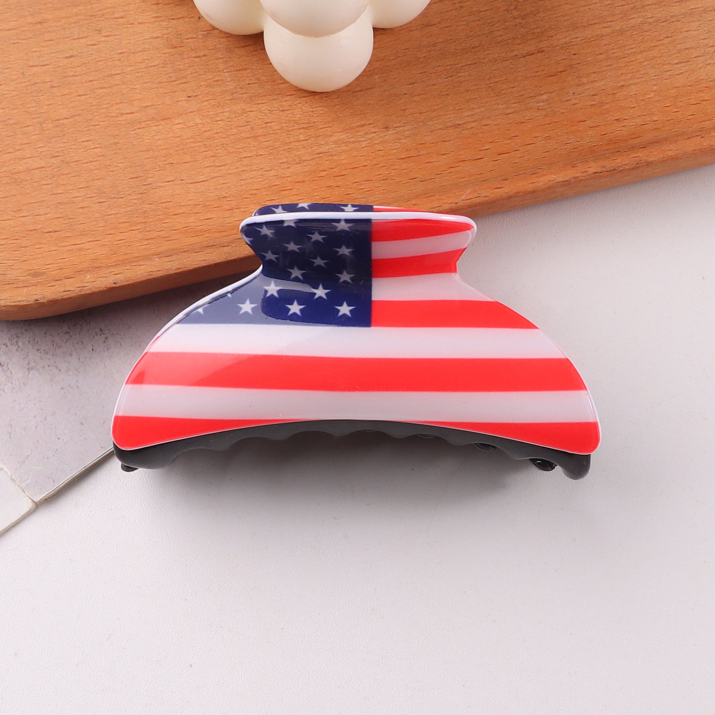 4th of July Stripe Hair Claw Clip Patriotic USA