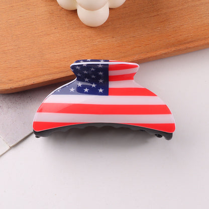 4th of July Stripe Hair Claw Clip Patriotic USA