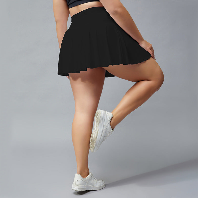 Puls Size Fitness Shorts Anti-exposure Outdoor Quick-drying Breathable Tennis Skirt Sports Pleated Skirt