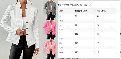 Women's Textured Button Front Casual Blazer