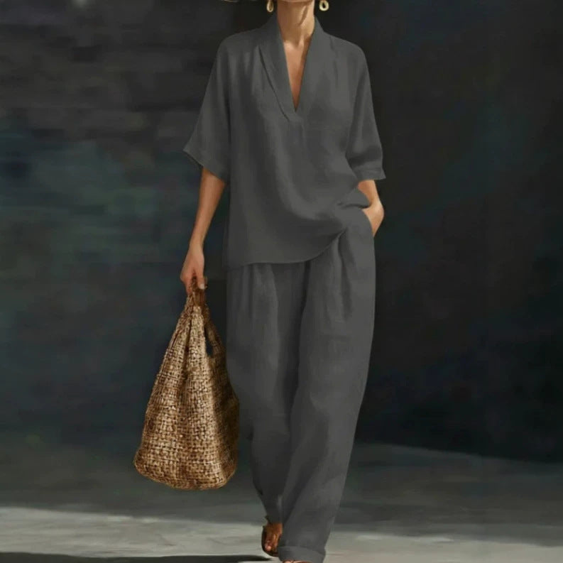 Women's Casual Summer Two Piece Set Loose Fit Pants