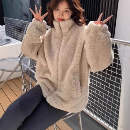 Women's Oversized Sherpa Fleece Winter Jacket