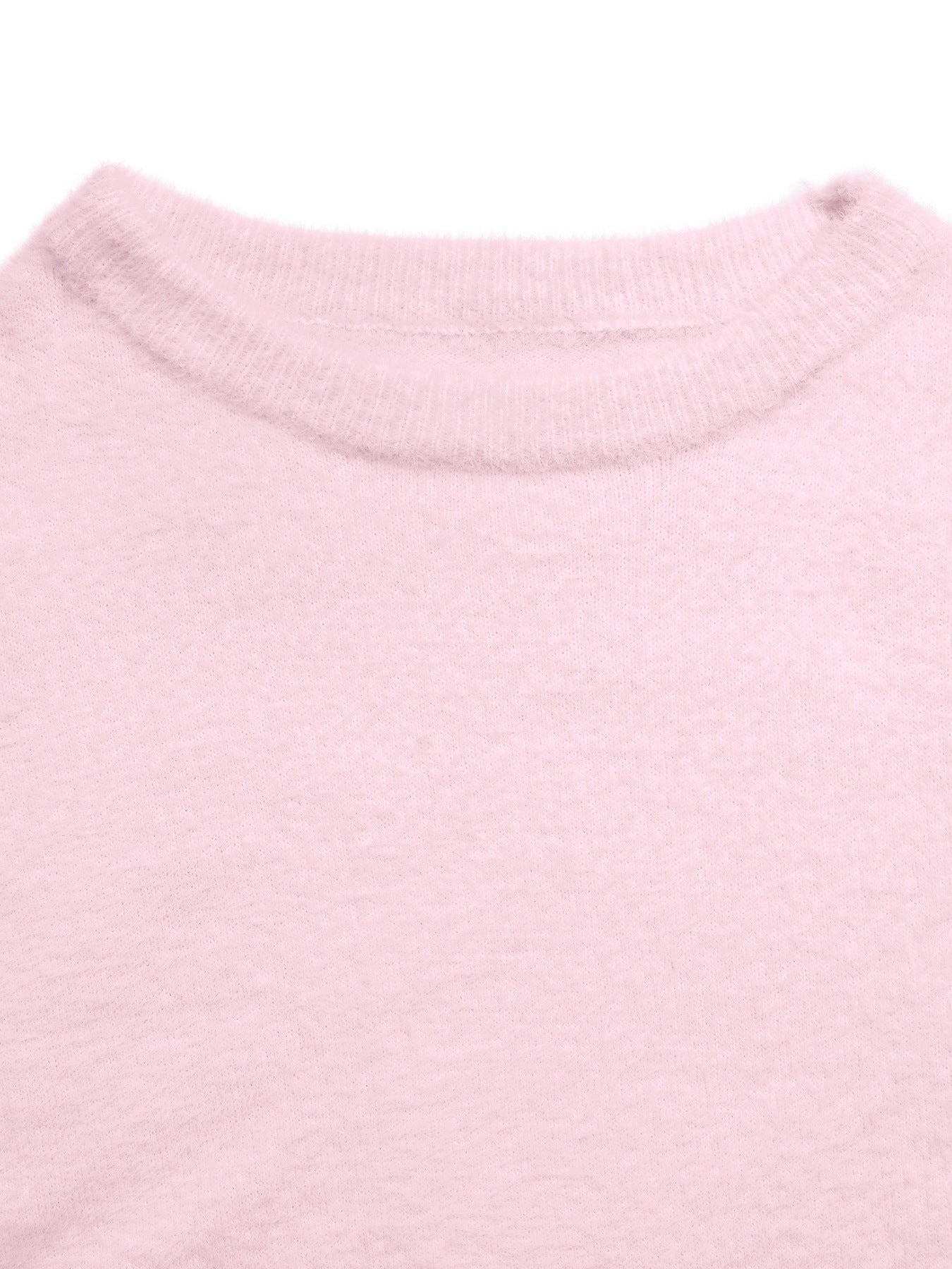 Pink Fuzzy Off Shoulder Sweater Oversized Pullover