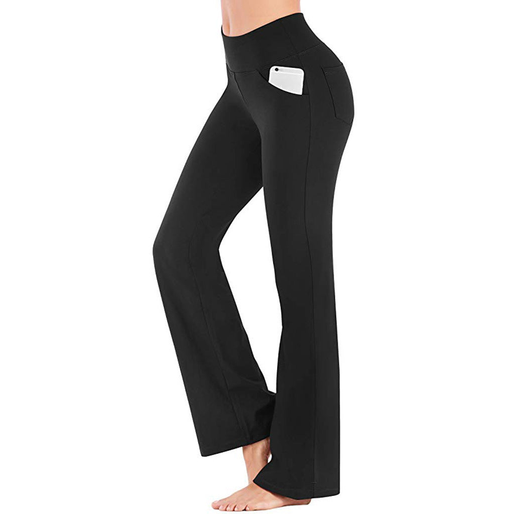 Womens High Waisted Flare Yoga Pants Stretchy with Pockets