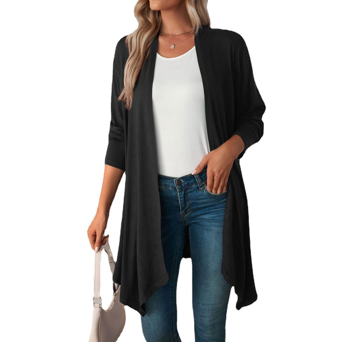 Women's Open Front Long Cardigan Lightweight Duster