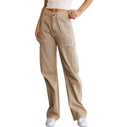 Women's High Waist Loose Cargo Pants with Pockets Streetwear