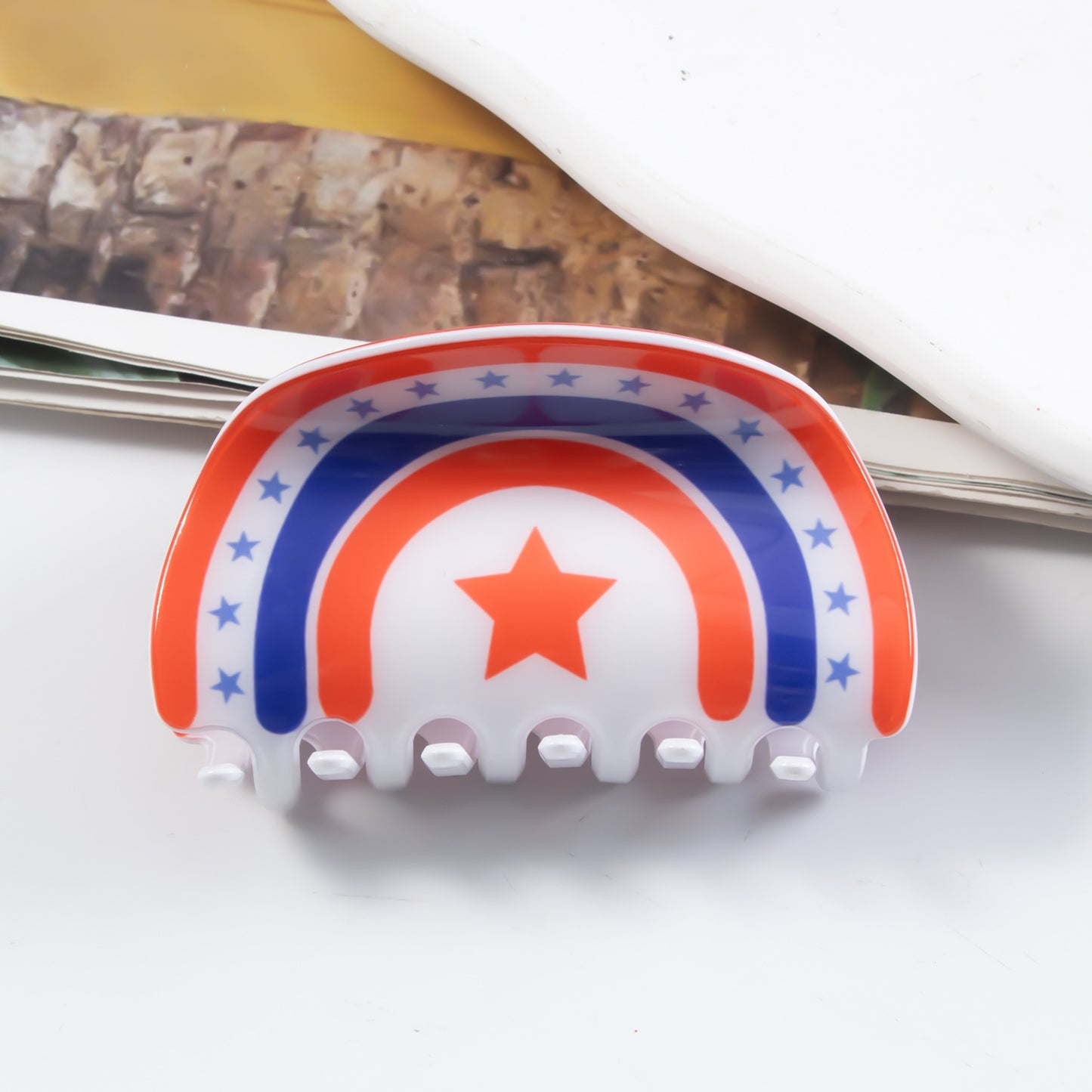 4th of July American Flag Hair Claw Clip USA