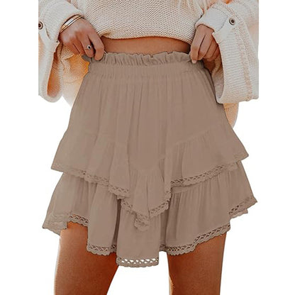 Women's High-Waist Layered Cake Skirt – Summer Casual Mini Skirt