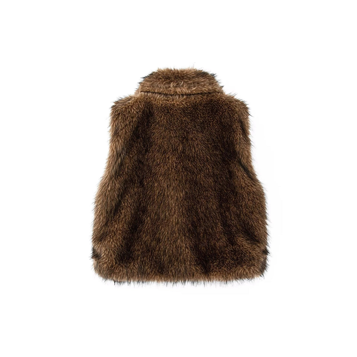 Women's Long Faux Fur Vest Sleeveless Lapel Winter Chic