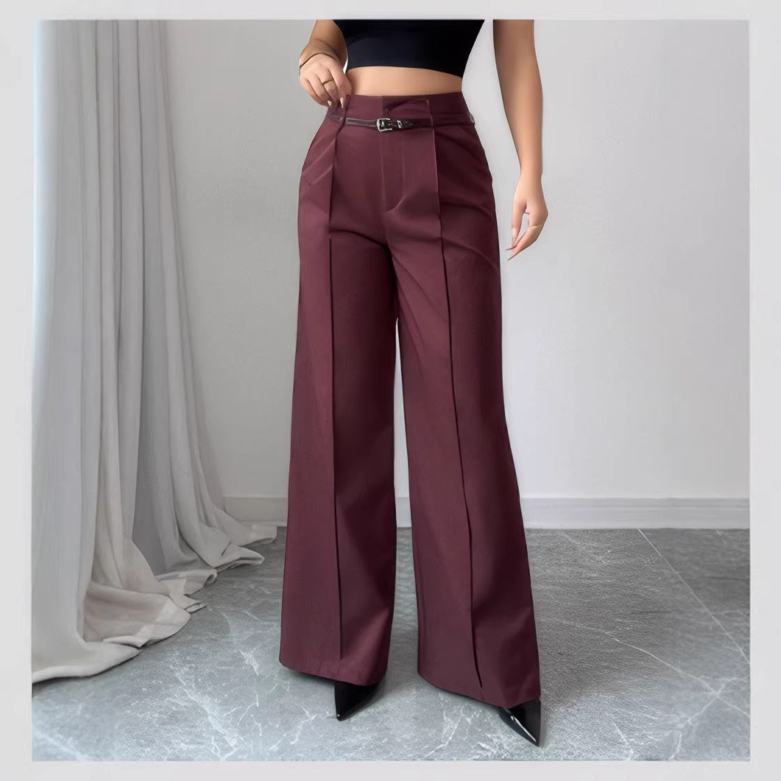 Women's High Waisted Wide Leg Business Casual Dress Pants