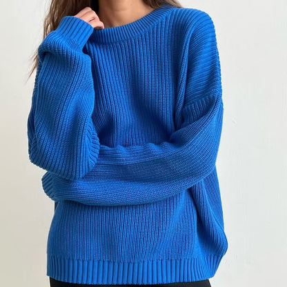 Women's Oversized Chunky Knit Crew Neck Pullover Sweater