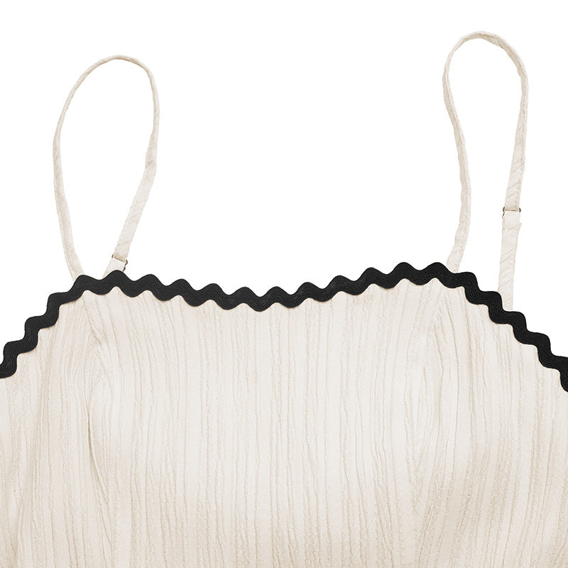 Contrast Trim Bow Back Cami Maxi Dress for Women