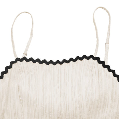 Contrast Trim Bow Back Cami Maxi Dress for Women