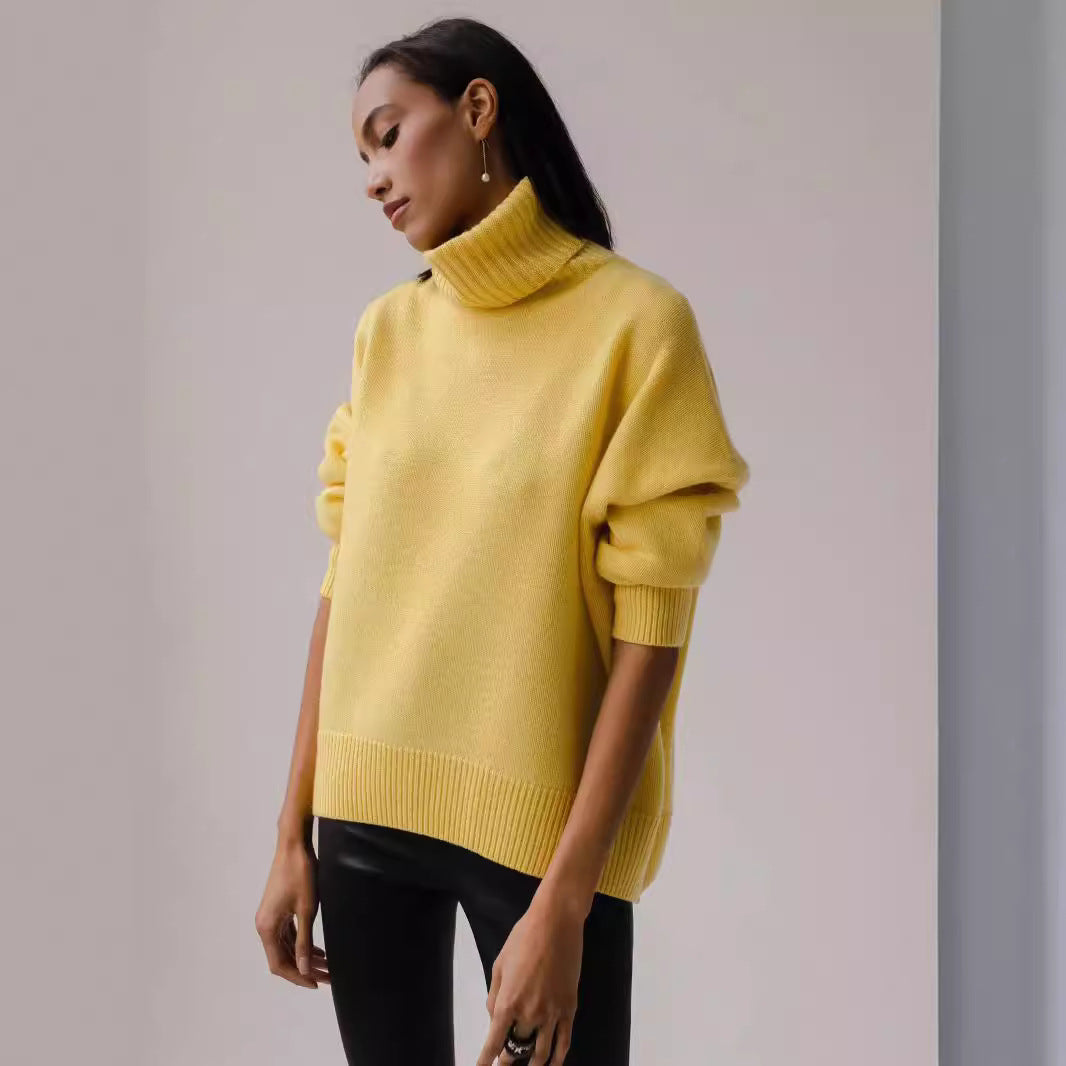 Women's Chunky Turtleneck Sweater Cozy Knit Pullover