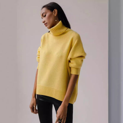 Women's Chunky Turtleneck Sweater Cozy Knit Pullover