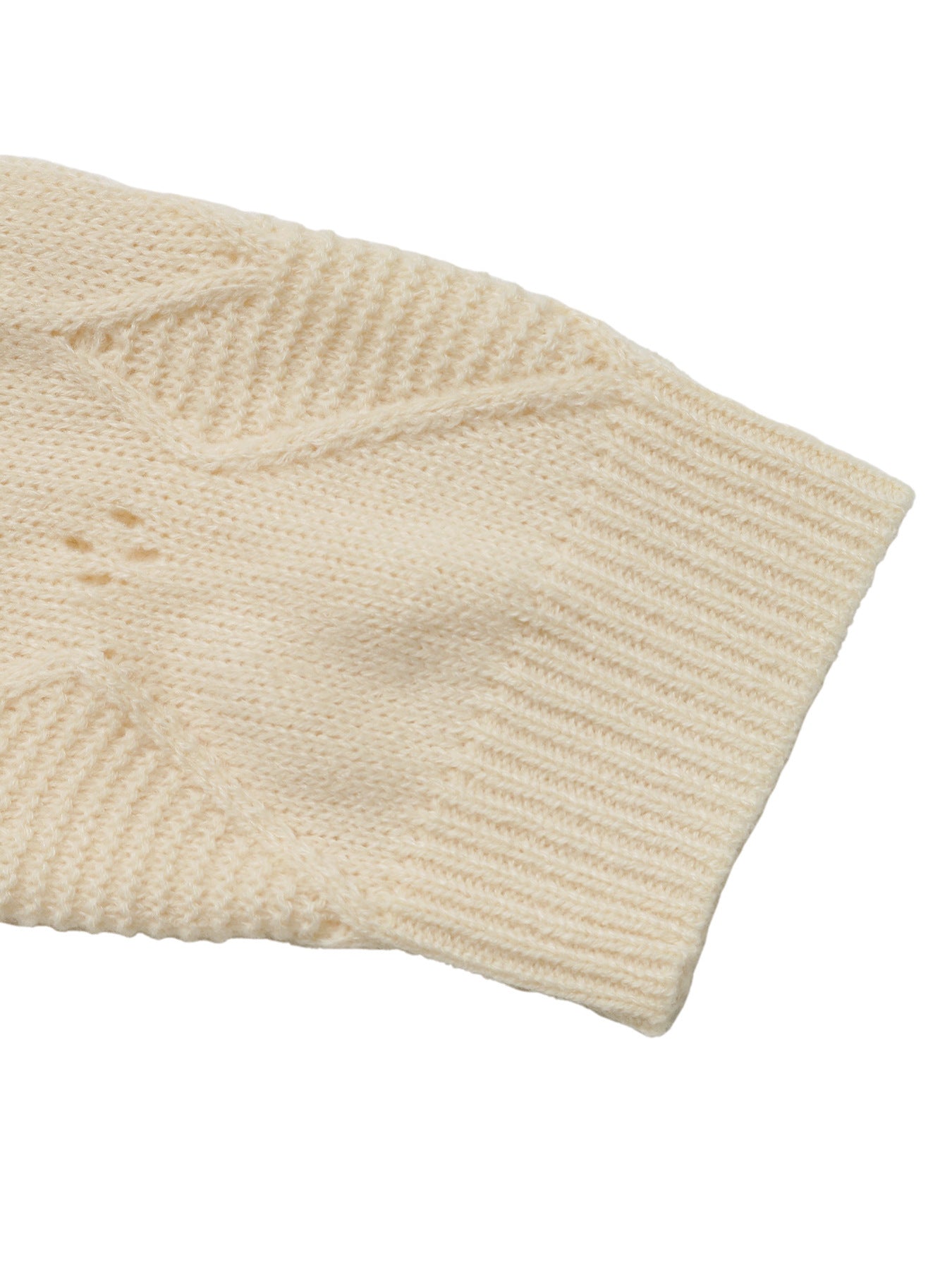 Valentine Heart Pointelle Crew Neck Knit Sweater